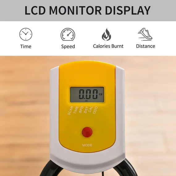 Buy Exercise Bike, with 6kg Flywheel Belt Drive, Adjustable Resistance, LCD Display - Yellow, 4 image