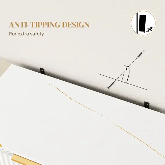 Buy Elegant Storage Sideboard - White/Gold-Tone, 7 image