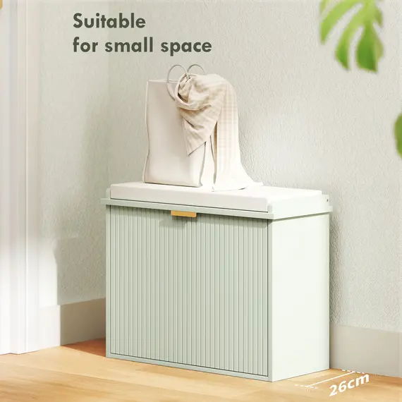 Buy Elegant Six Shoe Bench, with Top Seat - Green, 4 image