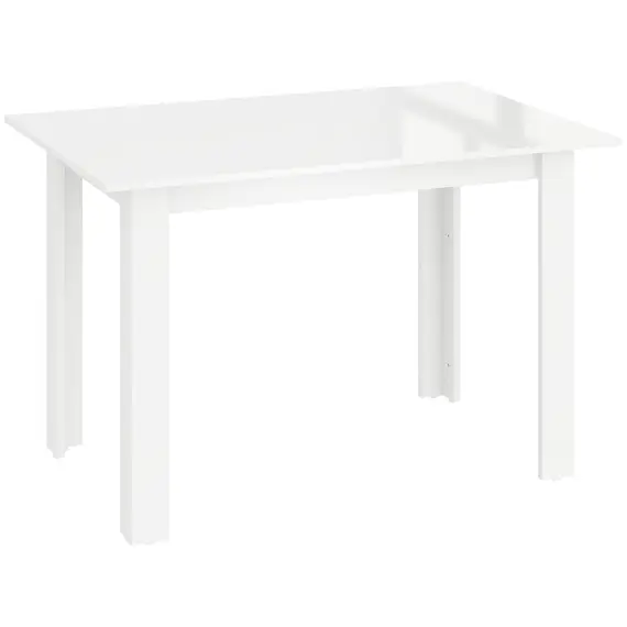Buy Extendable Dining Table, 120-160 x 70cm Rectangular Kitchen Table for Small Spaces, Seats 4-6 People, High Gloss White