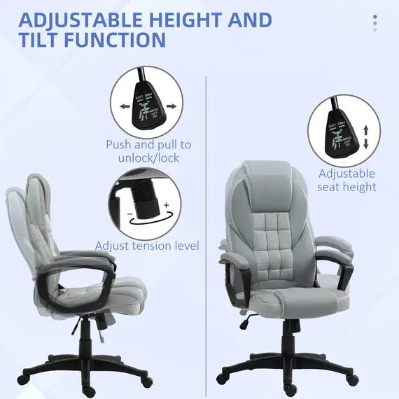 Buy Faux Leather Office Chair - Grey, 4 image