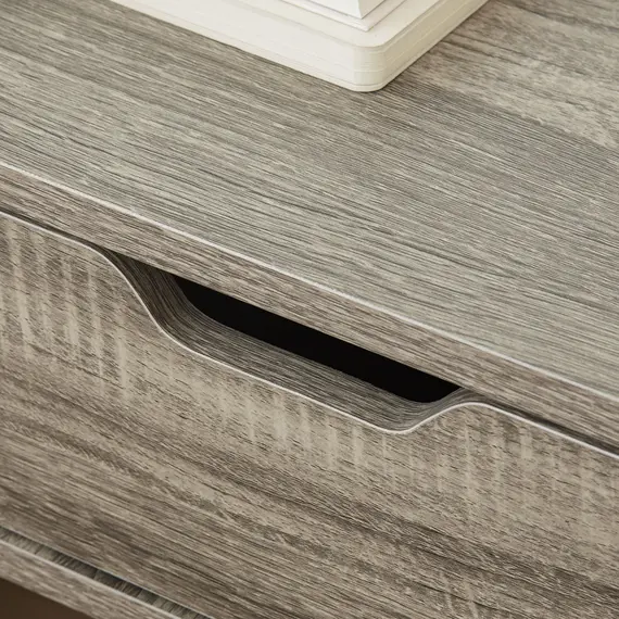 Buy Floating Nightstand Set of 2 Wall Mounted Bedside Table with Storage Drawer for Bedroom, Grey, 8 image