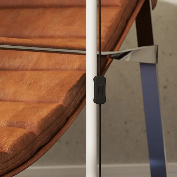 Buy Floor Lamp for Living Room, Spotlight Reading Standing Lamp with Adjustable Height, Rocker on/off Switch, Indoor Task Lighting for Bedroom, Office,  White (Bulb not Included), 9 image