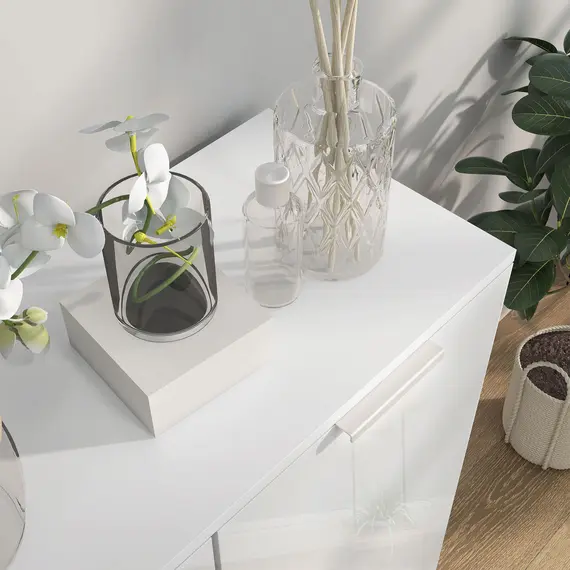 Buy Five-Shelf Shoe Storage Cupboard - White, 7 image