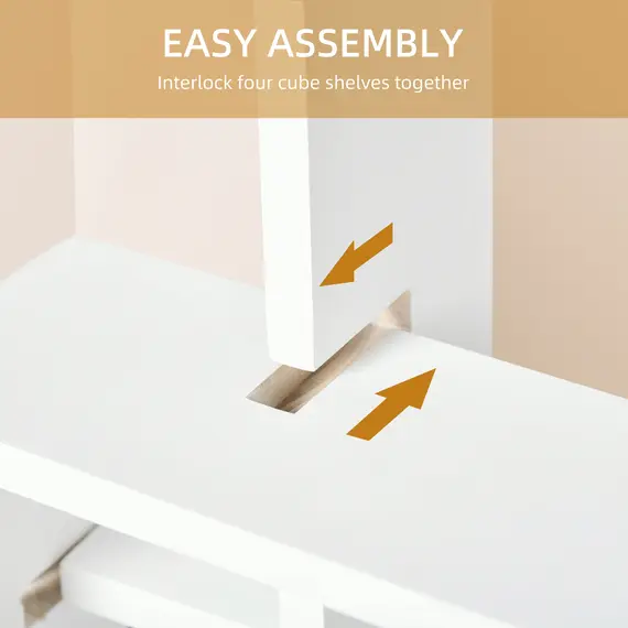 Buy Floating Shelves, Wall Mounted Interlocking Cube Shelves, Display Wall Shelf for Living Room, Bedroom, Hallways, White, 6 image