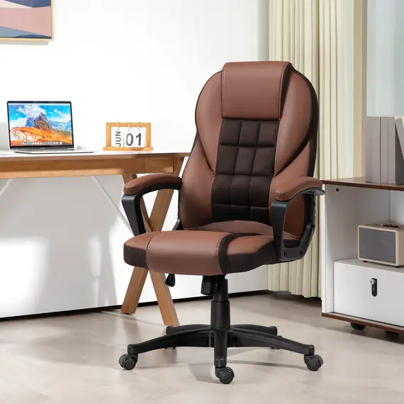 Buy Faux Leather Office Chair - Brown, 2 image