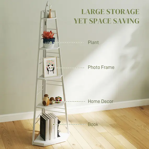 Buy Five-Tier Corner Shelf - White, 4 image