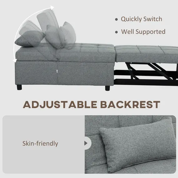 Buy Four-In-One Single Sleeper Chair - Dark Grey, 6 image