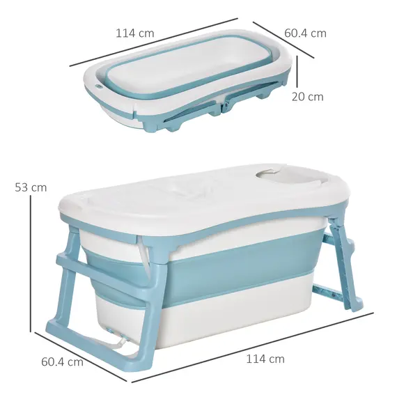 Buy Foldable Bathtub Kids Bath Tub with Lid Large Freestanding Bathtubs Home Sauna for Toddler Children Teenage 1 - 12 Years, 3 image