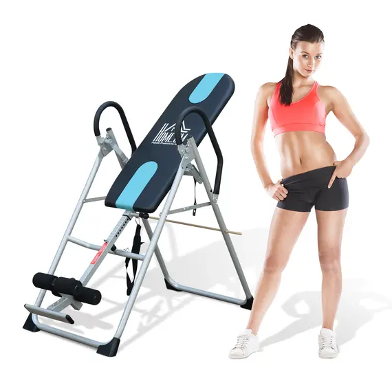Buy Foldable Gravity Inversion Table Home Fitness Bench Black, 2 image