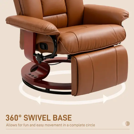 Buy Faux Leather Recliner Chair - Brown, 6 image