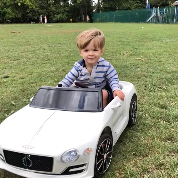 Buy Kids Electric Car Kids Ride on Toys W/ LED Lights-White, 2 image
