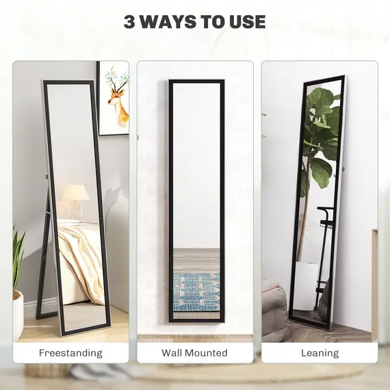 Buy Glitter Frame Full-Length Mirror - Black, 6 image