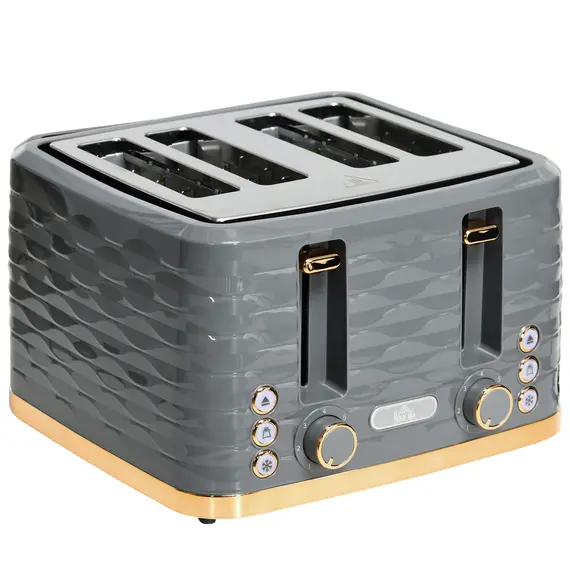 Buy Four-Slice Rippled Toaster - Grey