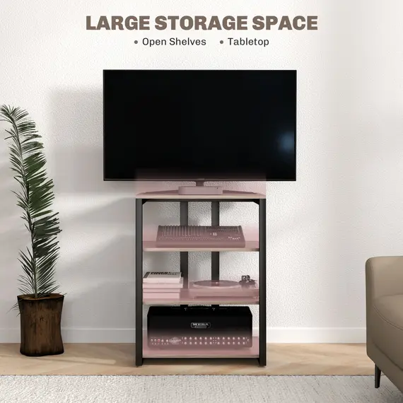 Buy HiFi Stand, with Four Storage Shelves - Grey, 4 image