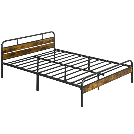 Buy Industrial-Style King Bed Frame - Black/Brown