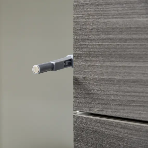 Buy High Gloss Frame Sideboard, Side Cabinet, Push-Open Design with 2 Drawer for Living Room, Bedroom, Grey, 9 image