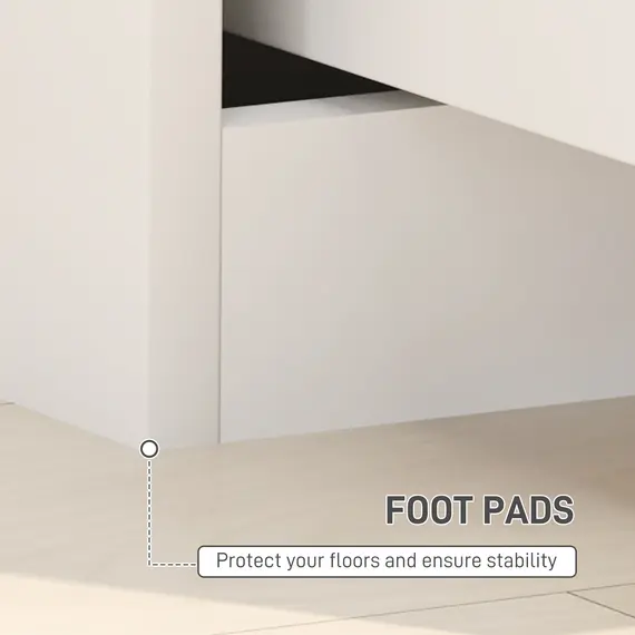 Buy High Gloss Bedside Table - White, 6 image