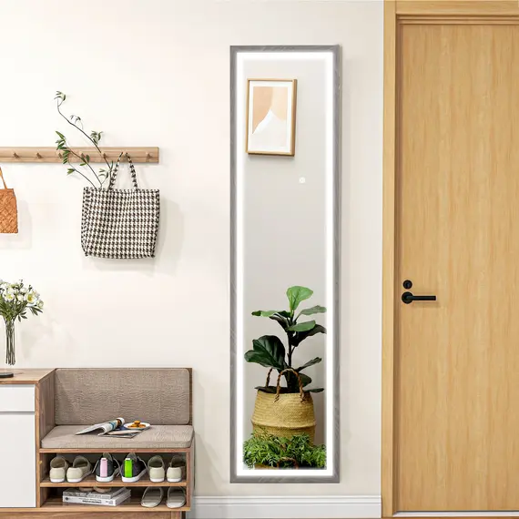 Buy Full Length Mirror, with Adjustable Outer Light, Grey, 9 image