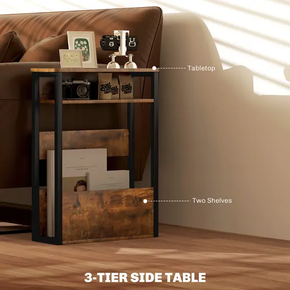 Buy Industrial-Style Side Table - Black/Brown, 4 image