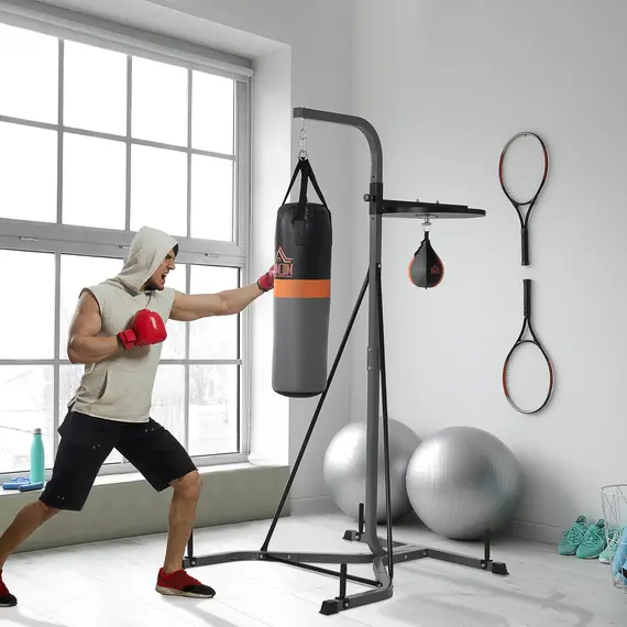 Buy Freestanding Boxing Punch Bag & Speed ball Station, for Home Gym, Grey, 2 image