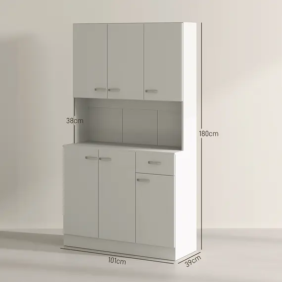 Buy Freestanding Kitchen Pantry Storage Cabinet - White, 3 image