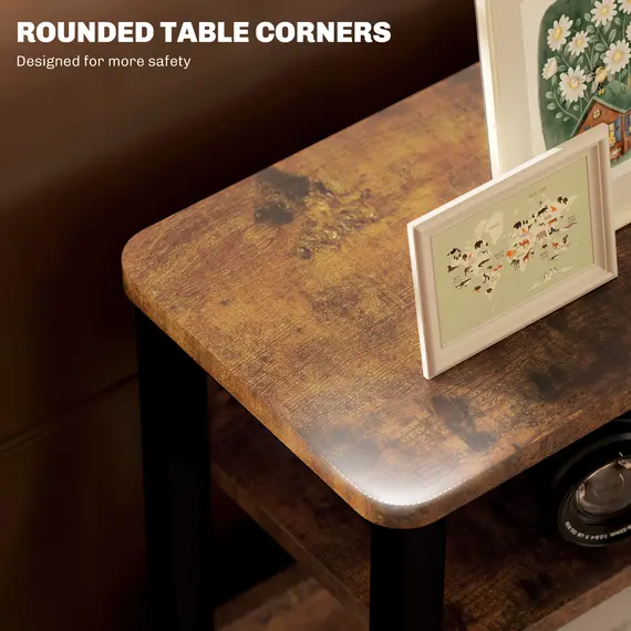 Buy Industrial-Style Side Table - Black/Brown, 5 image