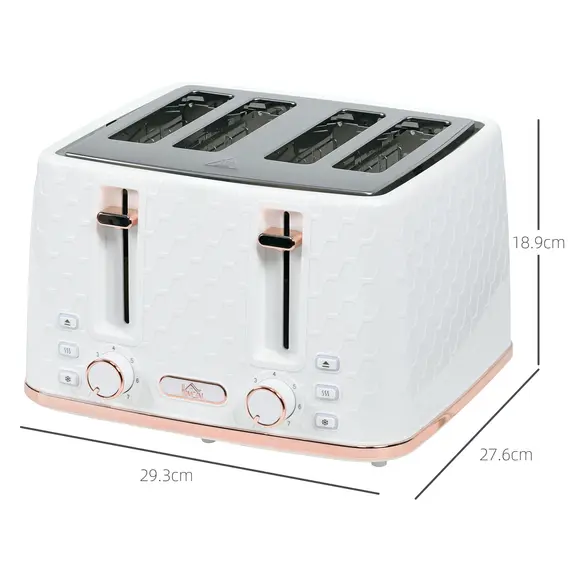 Buy Four-Slice Honeycomb Toaster - White, 3 image