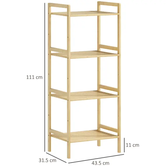 Buy Four-Tier Bamboo Adjustable Shelf Storage Unit, 3 image