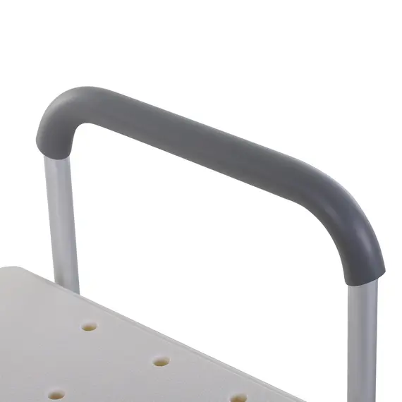 Buy Height Adjustable Shower Chair, Non Slip Bath Transfer Bench for Elderly, Disabled with Armrest and Backrest, 300 lbs Capacity, White, 9 image