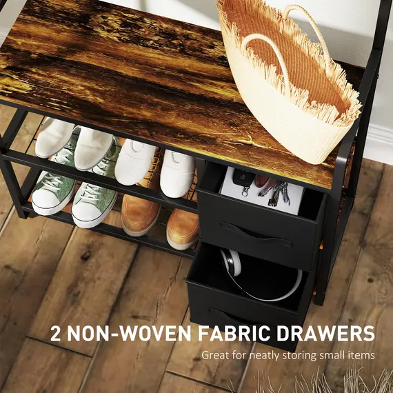 Buy Industrial-Style Multi-Use Hallway Tree - Brown/Black, 5 image