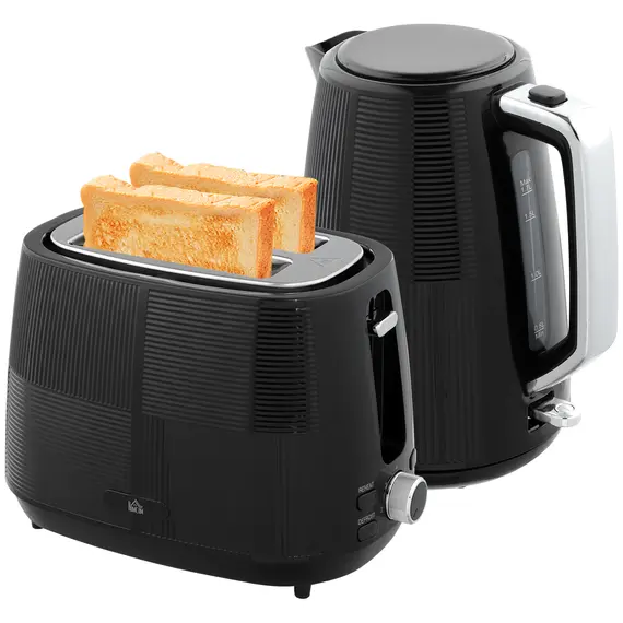 Buy Kettle and Toaster Set, 1.7L 3000W Fast Boil Kettle & 2 Slice Toaster Kitchen Set with 7 Level Browning Controls, Defrost, Reheat, Boil-dry Protection, Black