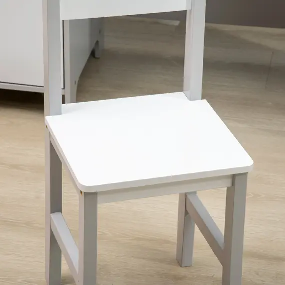 Buy Kids Table and Chair Set w/ Whiteboard - Grey, 8 image