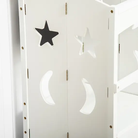 Buy Kids Step Stool Toddler Kitchen Stool with Blackboard Lockable Handrail for Kids Kitchen Counter White, 9 image