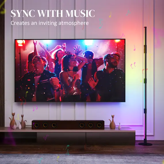 Buy LED Floor Lamp, 360° RGB Detachable Corner Floor Lamp with App & Remote Control, Colour Changing Standing Lamp with Music Sync & Timing, for Living Room, Game Room, Dark Grey, 7 image