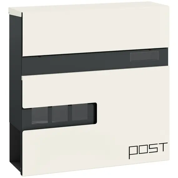 Buy Locking Galvanised Steel Letterbox - White/Black