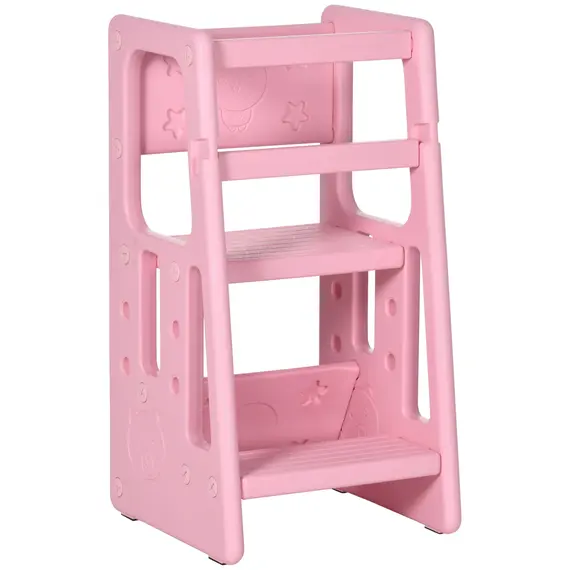 Buy Kids Step Stool, Adjustable Standing Platform, Toddler Kitchen Stool, Pink