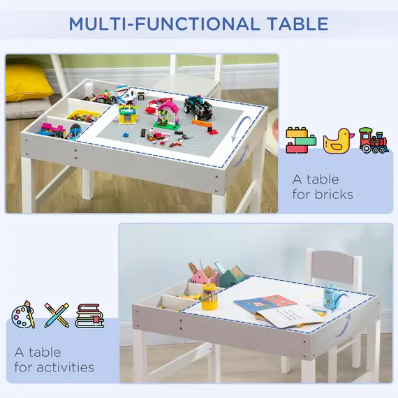 Buy Kids Table and Chair Set, with Storage Space - Grey, 4 image