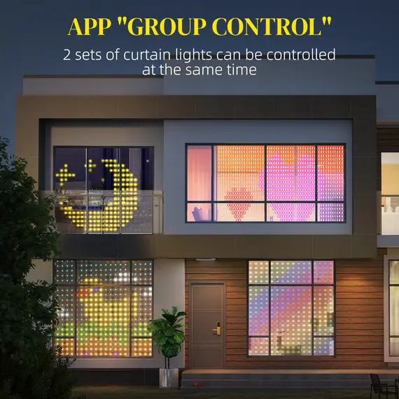 Buy LED Curtain Lights, Smart Curtain Fairy Lights Plug In, Colour Changing Wall Lights with Remote, App, Dynamic DIY Hanging Window String Lights for Bedroom Living Room, 3x3(m), 400 RGBIC LED, 8 image