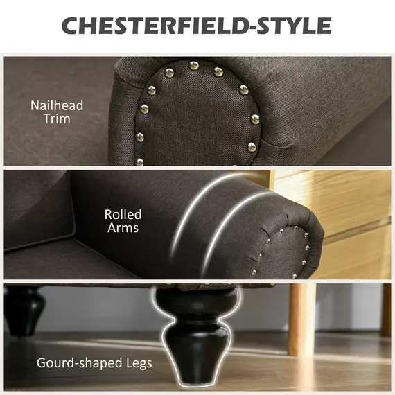 Buy Mid-Century Armchair, with Pocket Springs - Dark Brown, 4 image