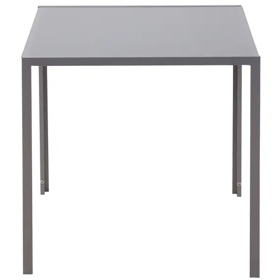 Buy Modern Square Dining Table for 2-4 People, with Glass Top & Metal Legs for Dining Room, Living Room, Grey, 7 image