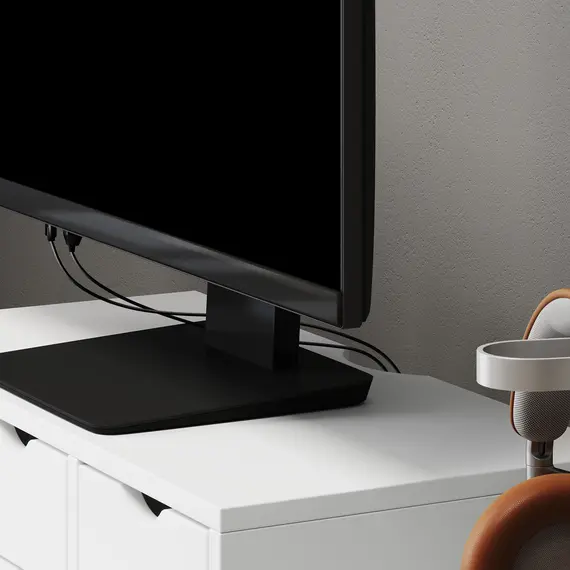 Buy Monitor Stand Riser with 3 Drawers, Monitor Riser for Laptop, Computer, PC, Small Printer, 51 x 24 x 13cm, White, 9 image