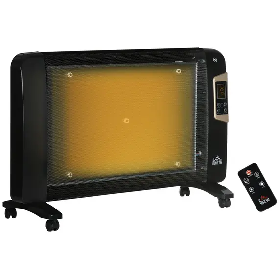 Buy Mica Electric Space Heater, Portable Heater for Home with 2 Heat Settings, Living Room, Study, Garage, Adjustable Temperature 18-30°C, 1000W/2000W, Black