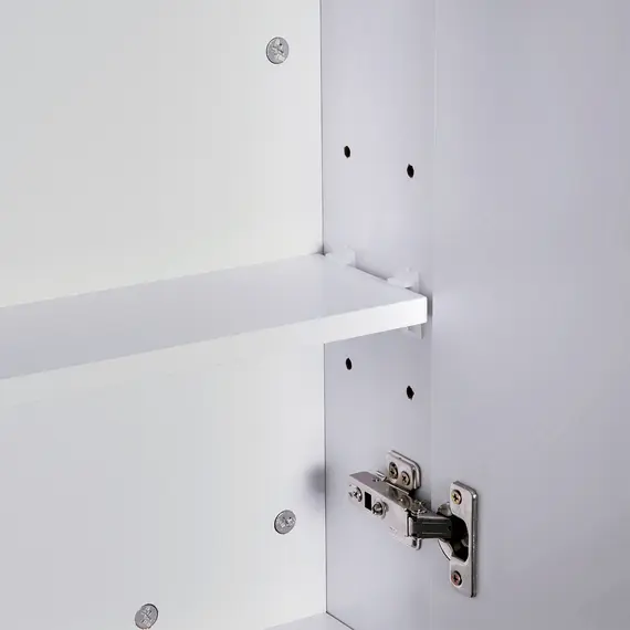 Buy Mirror Cabinet, Wall Mount Bathroom Storage Cabinet with Adjustable Shelf, Double Door Cupboard, 60 x 15 x 75 cm, White, 9 image