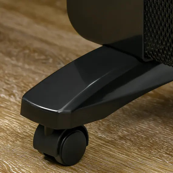 Buy Mica Electric Space Heater, Portable Heater for Home with 2 Heat Settings, Living Room, Study, Garage, Adjustable Temperature 18-30°C, 1000W/2000W, Black, 9 image