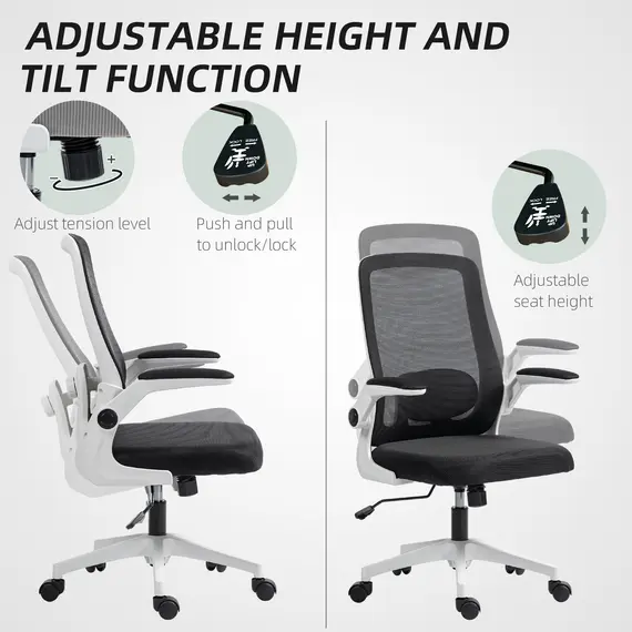 Buy Mesh Back Adjustable Office Chair - Black, 8 image
