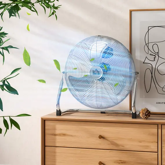 Buy Metal Desk Fan with 3 Speeds & 120° Adjustable Tilt - Silver, 8 image