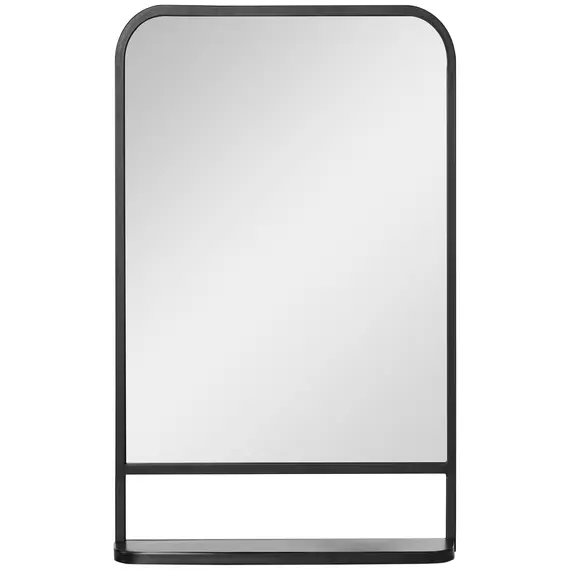 Buy Modern Square Wall Mirror with Storage Shelf, 86 x 53 Mirrors for Living Room, Bedroom, Black