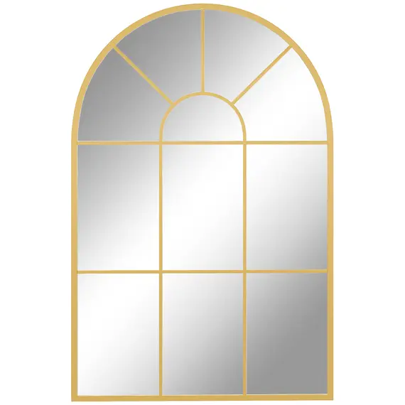 Buy Modern Arched Wall Mirror, 91 x 60 cm Window Mirrors for Living Room, Bedroom, Gold Tone