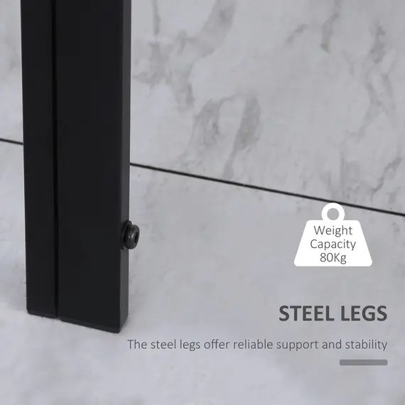 Buy Modern Rectangular Dining Table for 4 People Glass Kitchen Table with Tempered Glass Top and Metal Legs for Dining Room, Living Room (Chairs Not Included), 5 image